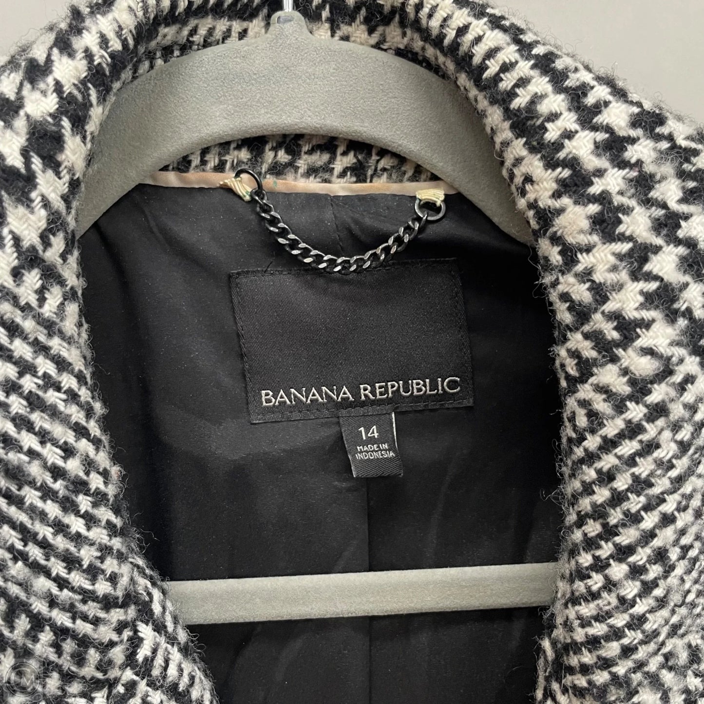 Coat Peacoat By Banana Republic In Black & White, Size: 14