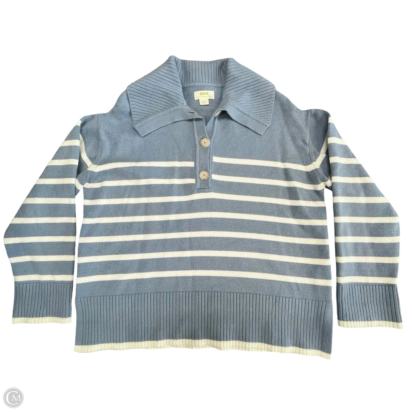Sweater By Maeve In Blue & White, Size: M