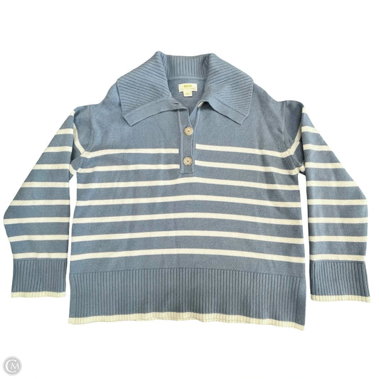 Sweater By Maeve In Blue & White, Size: M