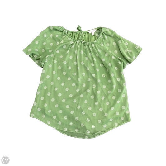Top Short Sleeve By Lc Lauren Conrad In Green & White, Size: S