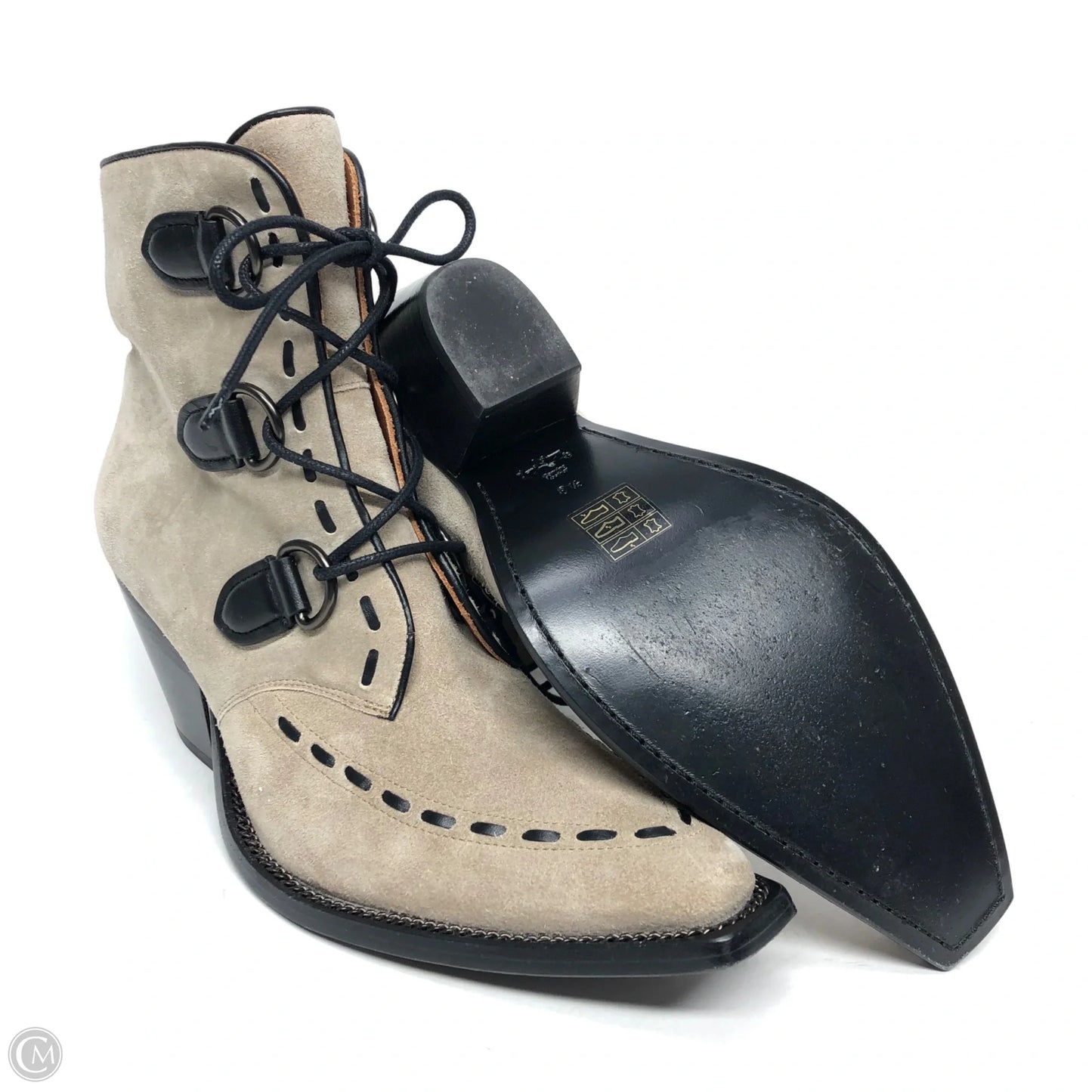 Boots Designer By Coach In Taupe, Size: 8.5