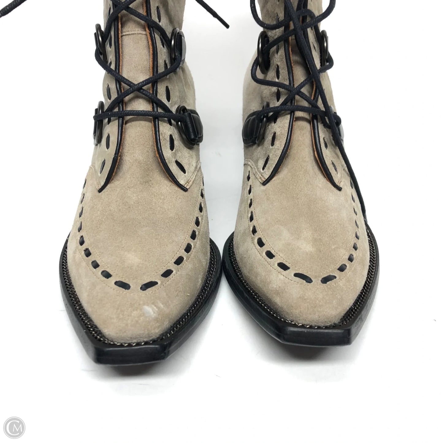 Boots Designer By Coach In Taupe, Size: 8.5