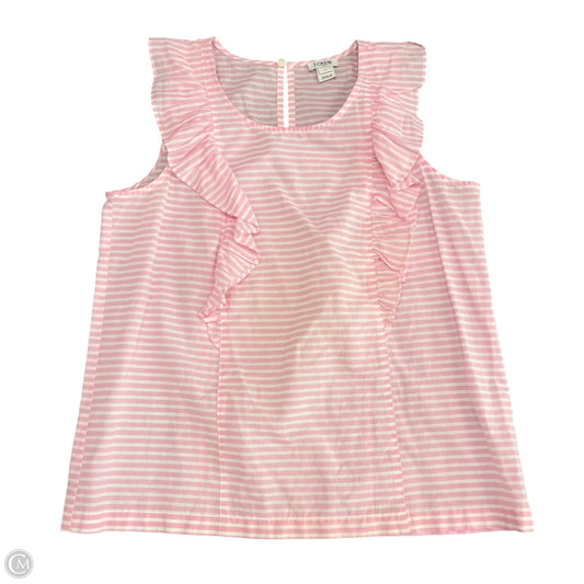 Top Sleeveless By J. Crew In Pink & White, Size: 2