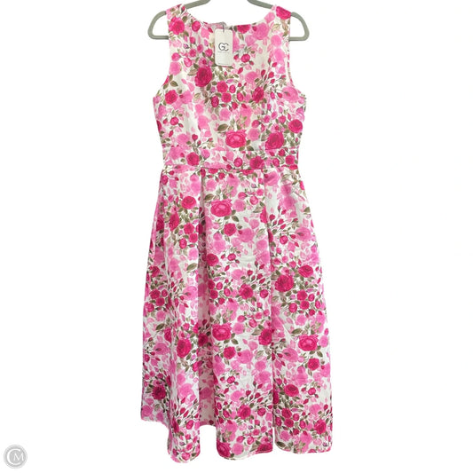 Dress Casual Midi By Clothes Mentor In Floral Print, Size: L