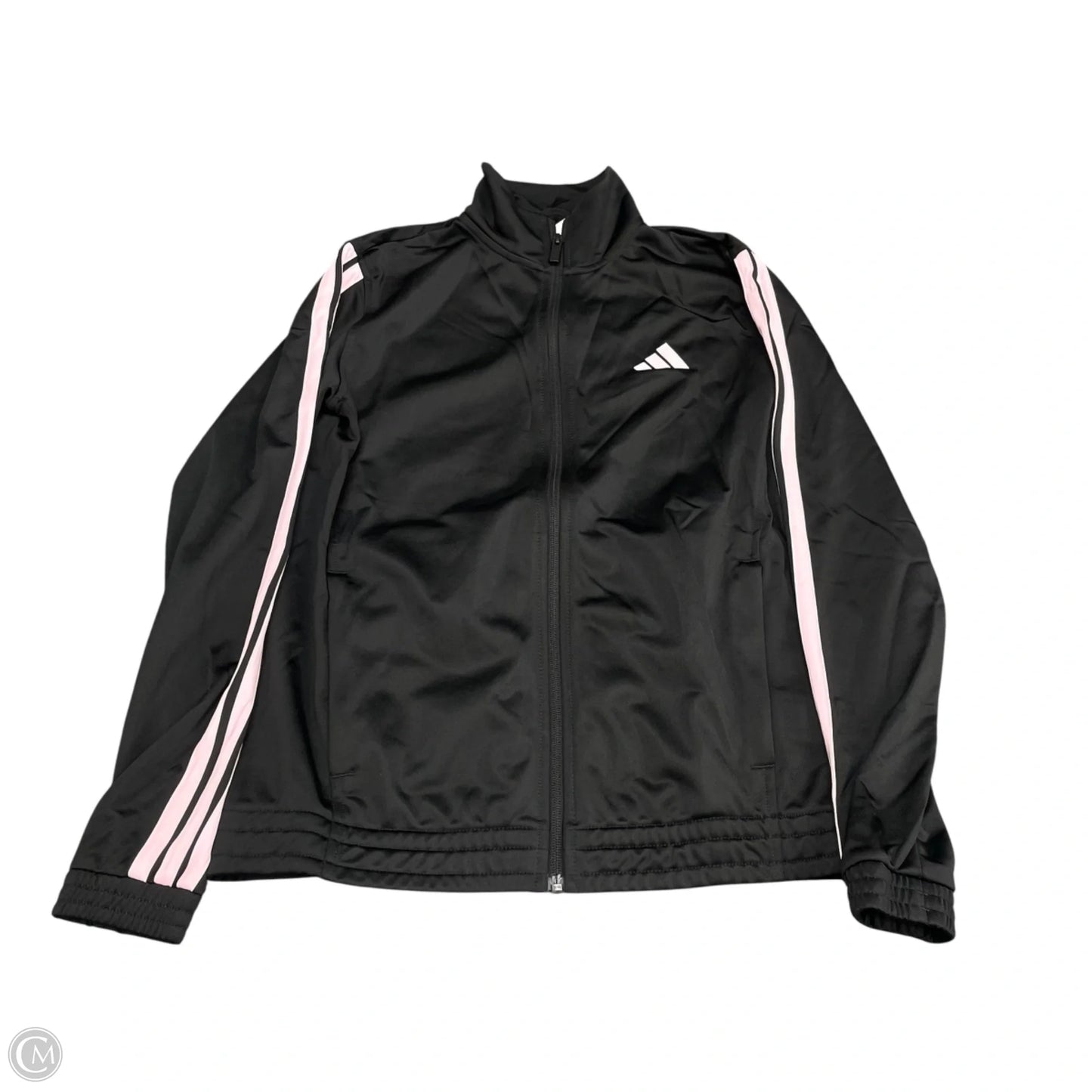 Athletic Jacket By Adidas In Black & Pink, Size: S