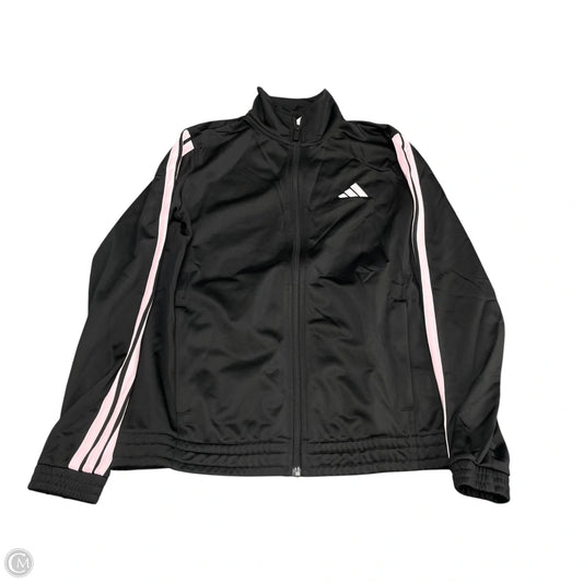 Athletic Jacket By Adidas In Black & Pink, Size: S