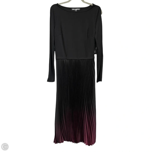 Dress Designer By Karl Lagerfeld In Black & Purple, Size: S