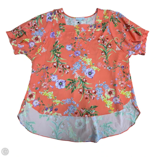 Top Short Sleeve By Gibson And Latimer In Floral Print, Size: Xxl