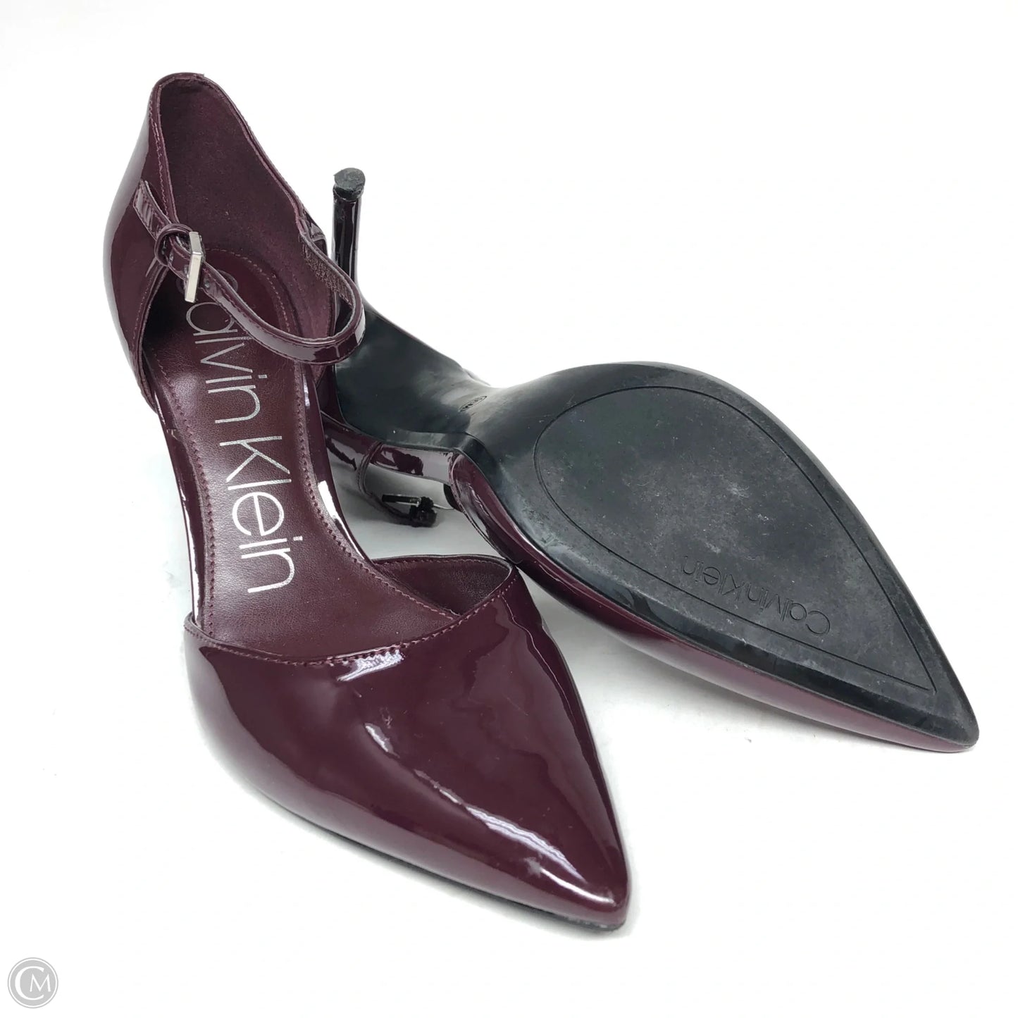 Shoes Heels Block By Calvin Klein In Maroon, Size: 9.5