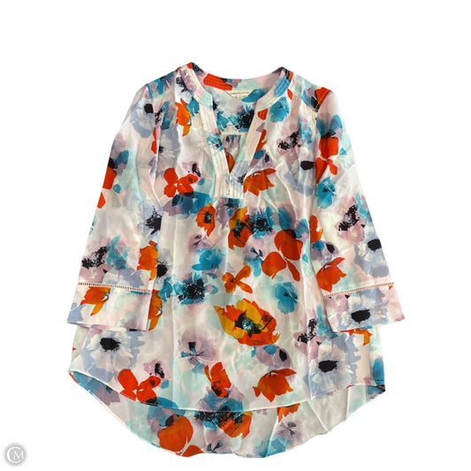 Top 3/4 Sleeve By Rebecca Taylor In Multi-colored, Size: 2