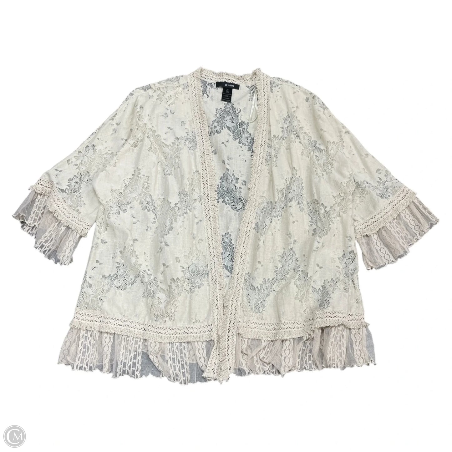 Kimono By Ali Miles In Beige, Size: 2x