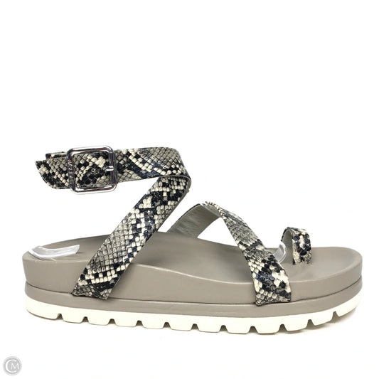 Sandals Flats By J Slides In Snakeskin Print, Size: 8