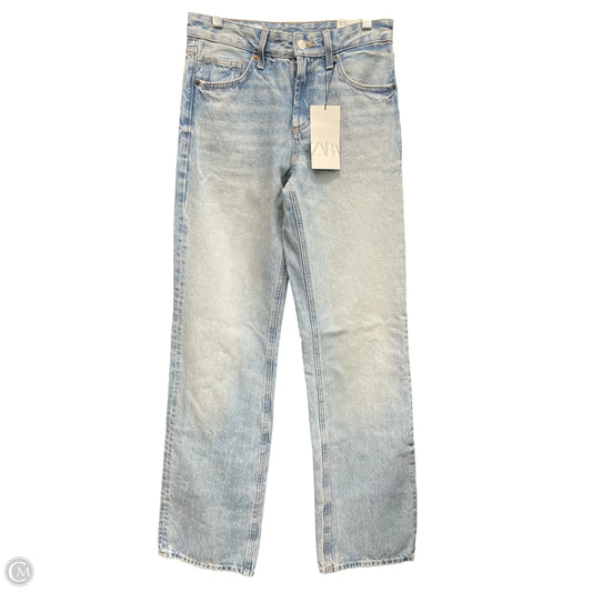 Jeans Straight By Zara In Blue Denim, Size: 2