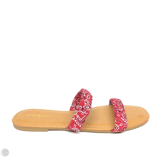 Sandals Flats By Bamboo In Red, Size: 9