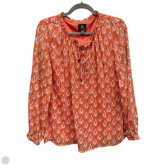 Blouse Long Sleeve By Jm Collections In Orange, Size: M