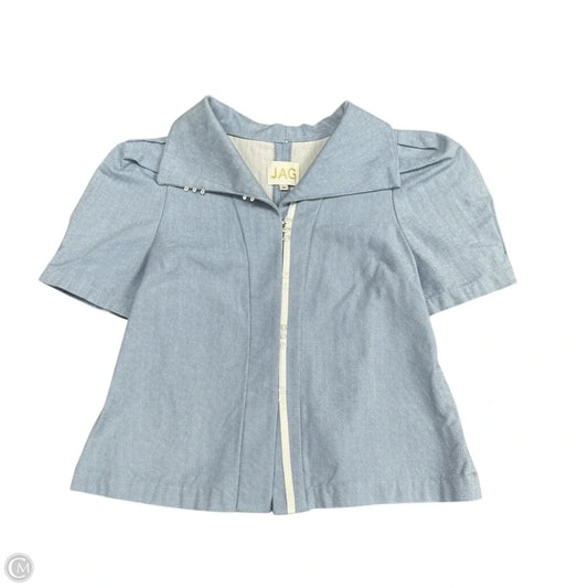 Blouse Short Sleeve By Jag In Blue Denim, Size: M