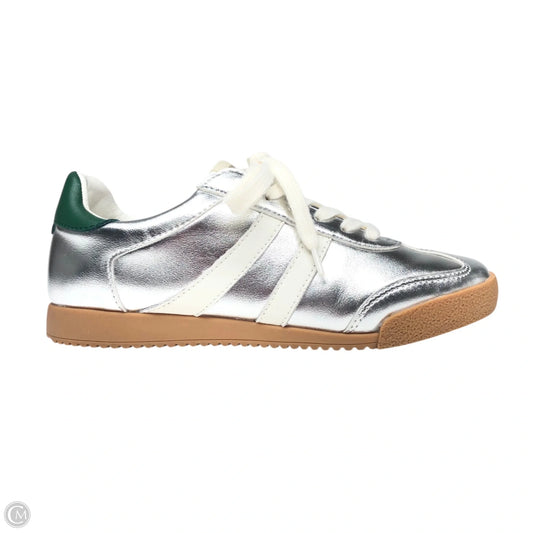 Shoes Sneakers By Steve Madden In Green & Silver, Size: 6.5