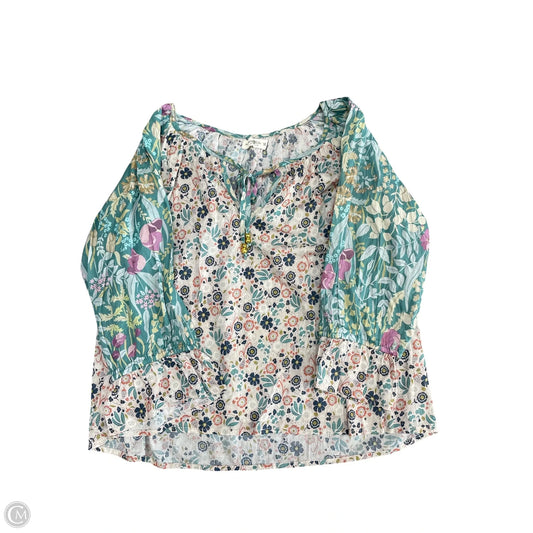 Blouse Long Sleeve By Natural Life In Multi-colored, Size: M