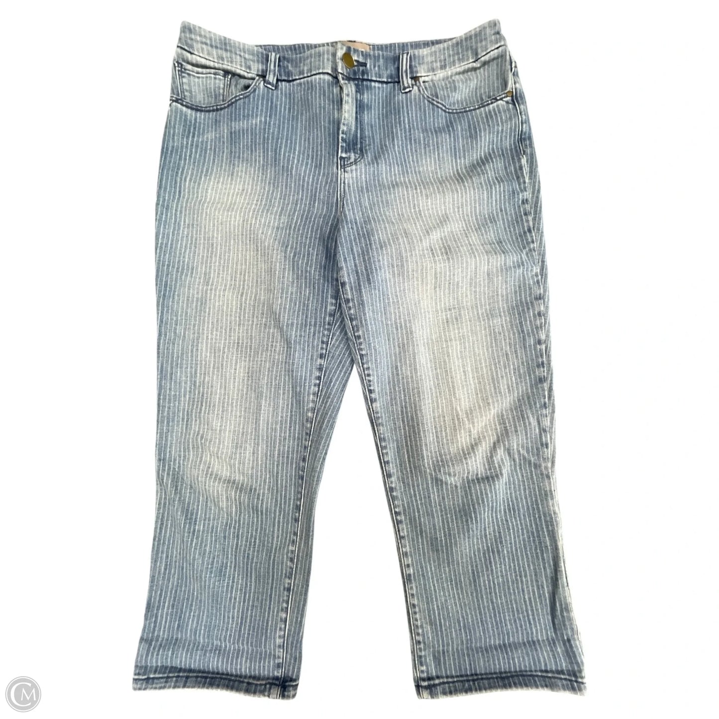 Capris By Chicos In Blue & White, Size: M
