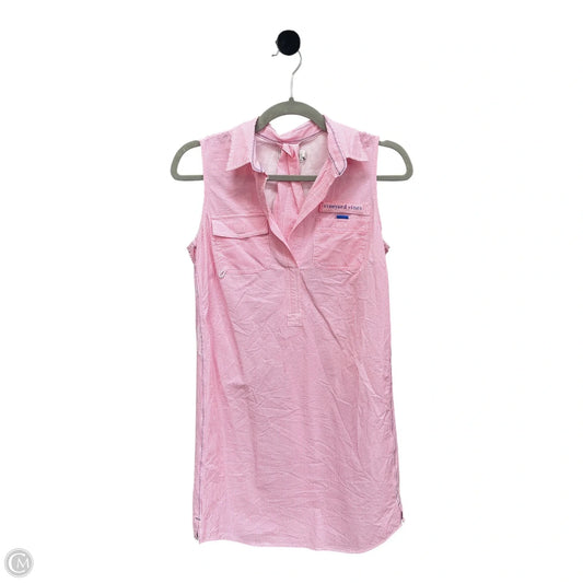 Dress Casual Short By Vineyard Vines In Pink & White, Size: Xxs