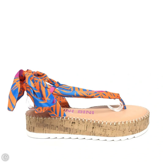 Sandals Heels Wedge By Gianni Bini In Multi-colored, Size: 7.5