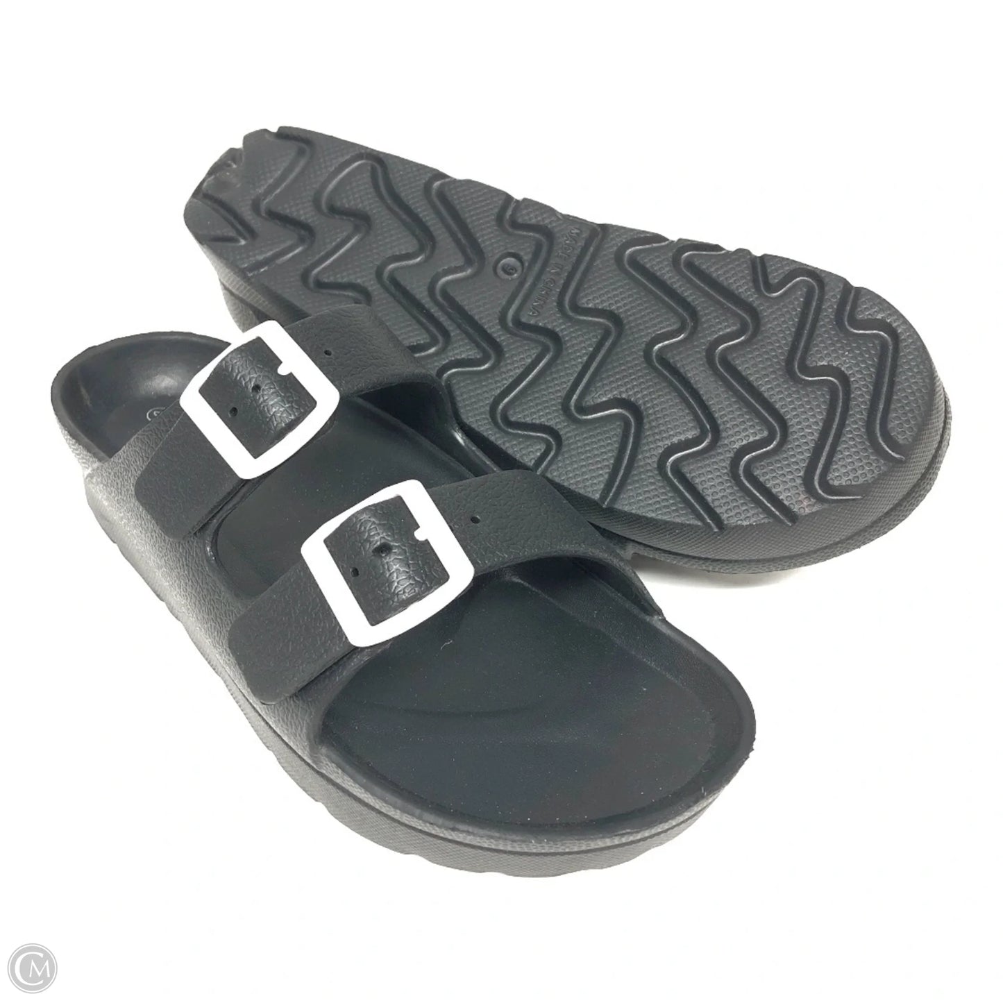 Sandals Flats By Clothes Mentor In Black, Size: 9