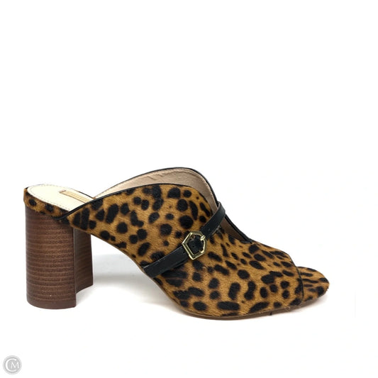Sandals Heels Block By Louise Et Cie In Animal Print, Size: 8.5