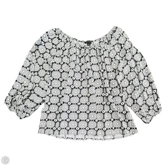 Blouse Long Sleeve By Ann Taylor In Black & White, Size: S
