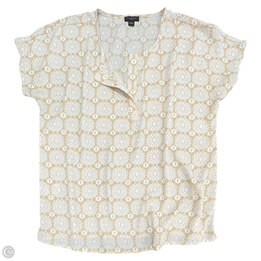Top Short Sleeve By Ann Taylor In Beige, Size: S