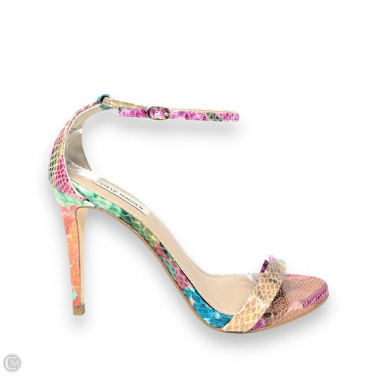 Sandals Heels Stiletto By Steve Madden In Multi-colored, Size: 9