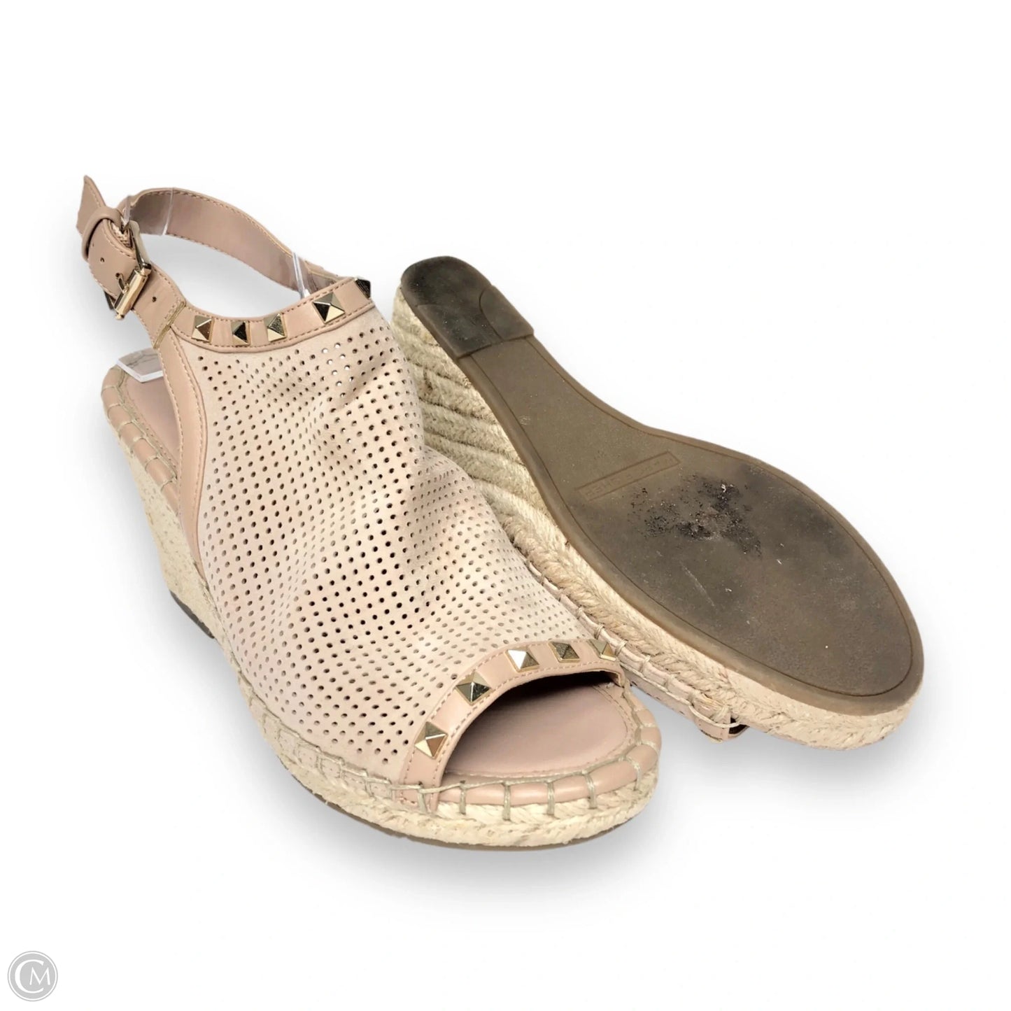 Sandals Heels Wedge By Marc Fisher In Beige, Size: 8