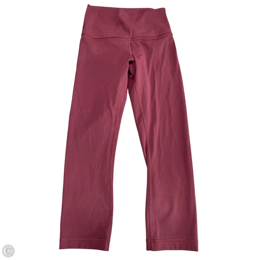 Athletic Leggings Capris By Lululemon In Maroon, Size: 4