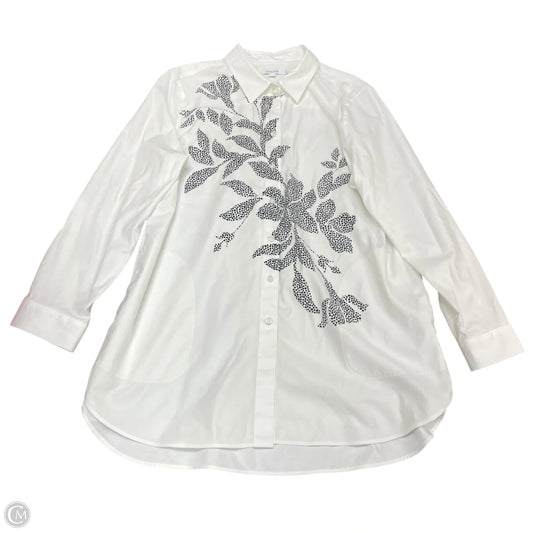 Top Long Sleeve By Chicos In Black & Cream, Size: 16