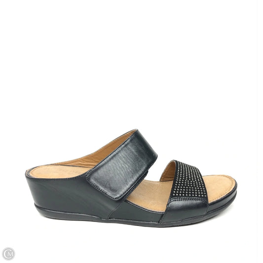 Sandals Heels Wedge By Clothes Mentor In Black, Size: 10