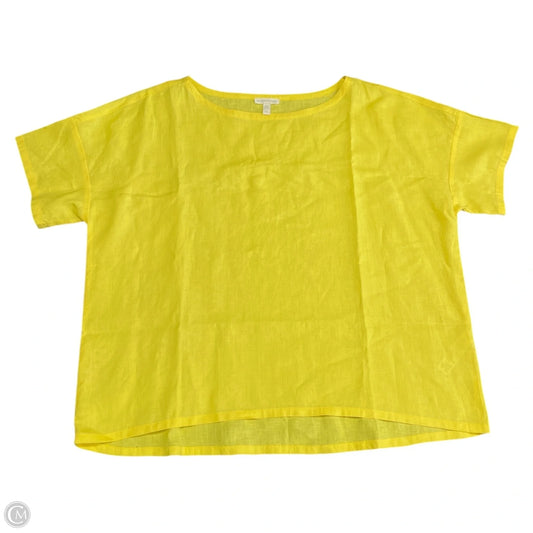 Top Short Sleeve By Eileen Fisher In Yellow, Size: L