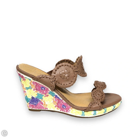 Sandals Heels Wedge By Jack Rogers In Brown, Size: 7