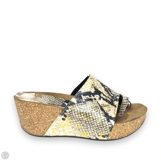 Sandals Heels Wedge By Donald Pliner In Snakeskin Print, Size: 6.5