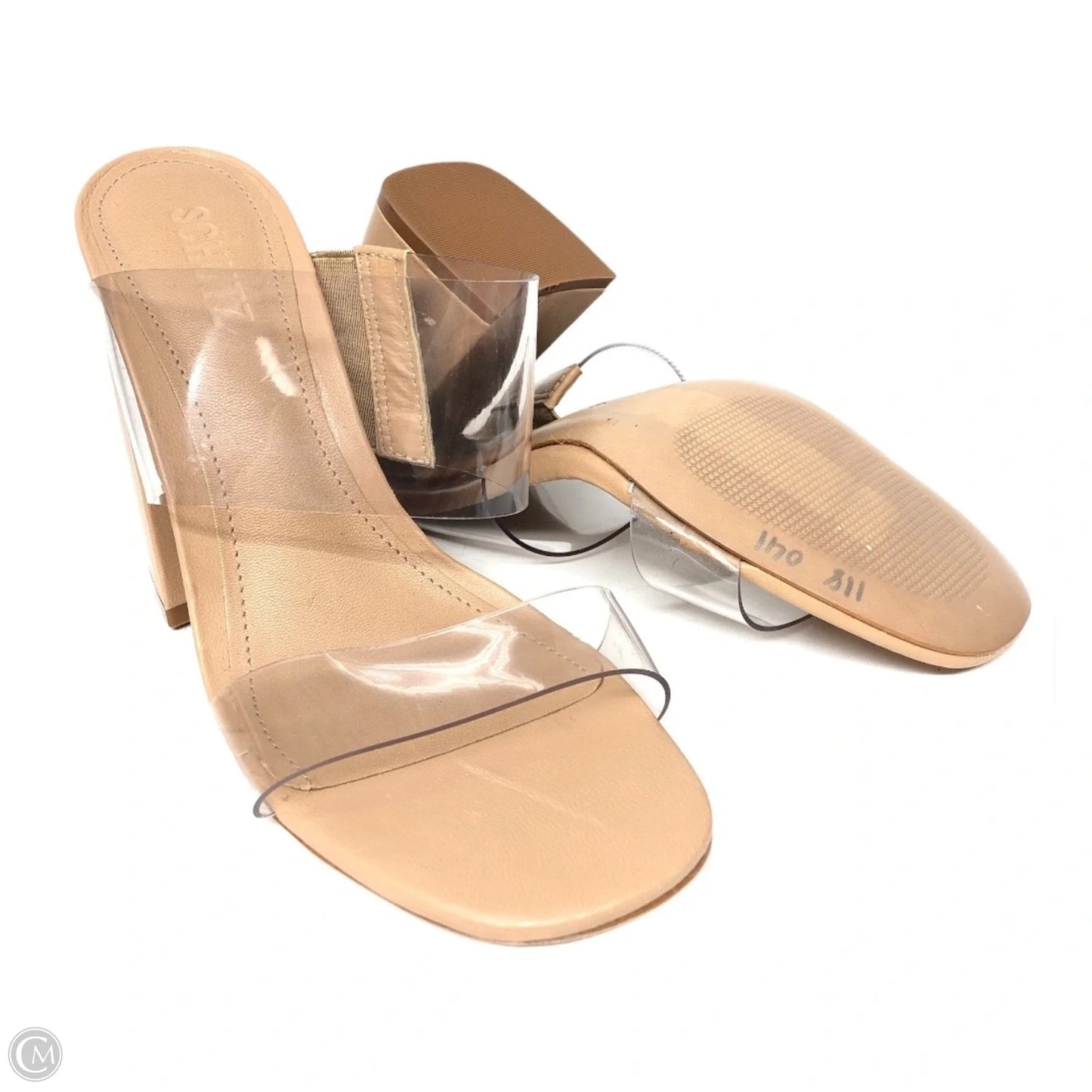Sandals Heels Block By Schutz In Tan, Size: 7