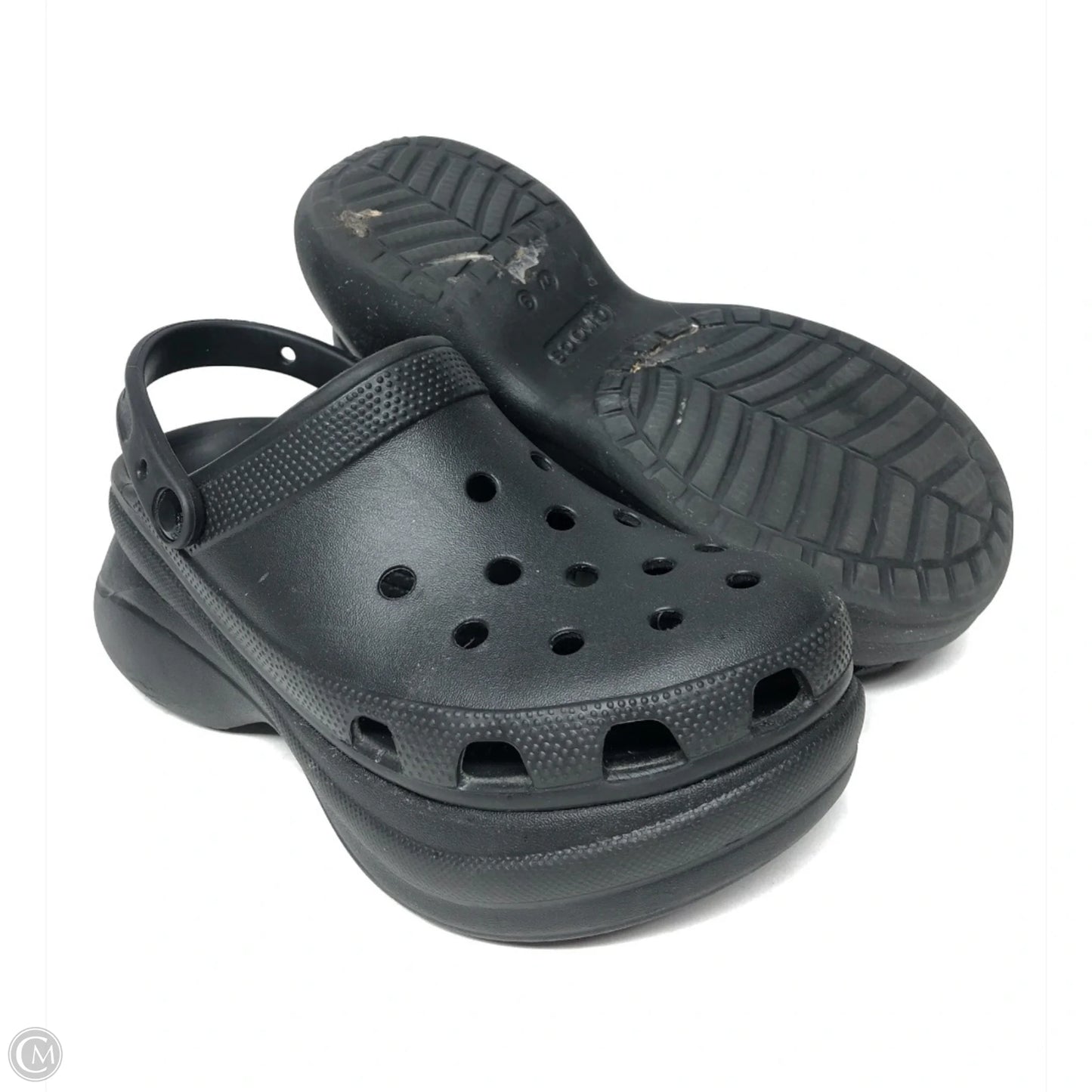 Shoes Heels Platform By Crocs In Black, Size: 9