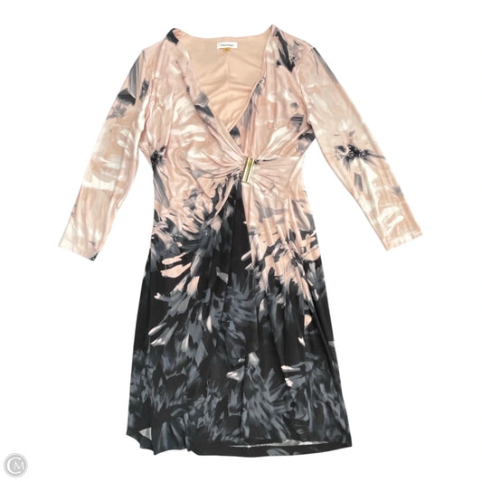 Dress Casual Short By Calvin Klein In Black & Pink, Size: 12