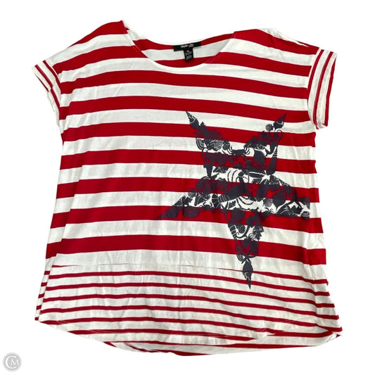 Top Short Sleeve By Style And Company In Red & White, Size: Lp