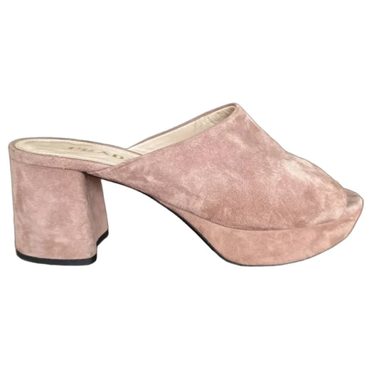 Sandals Luxury Designer By Prada In Taupe, Size: 6.5