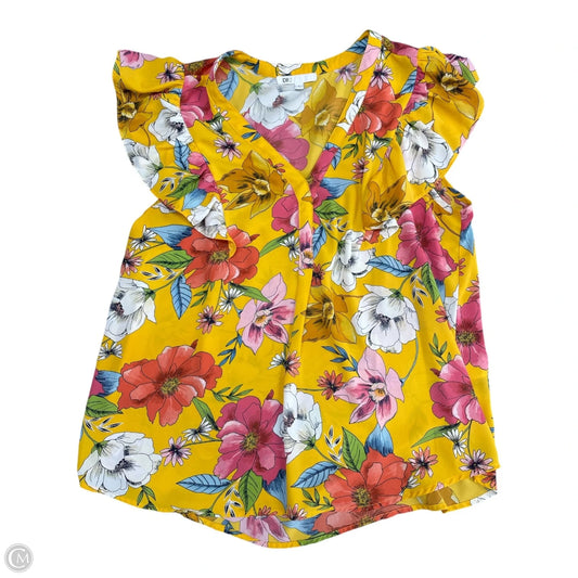 Blouse Short Sleeve By Dr2 In Floral Print, Size: L
