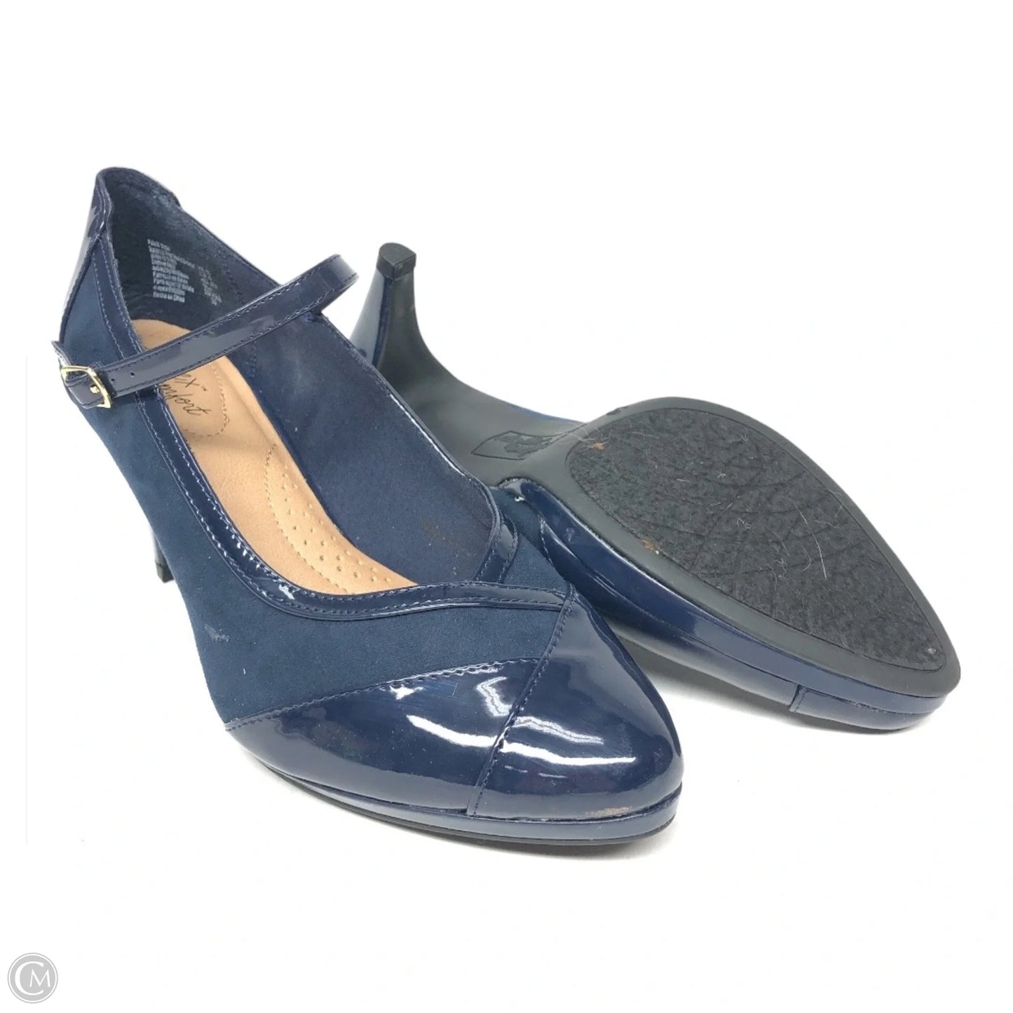 Shoes Heels Block By Dexflex In Navy, Size: 10