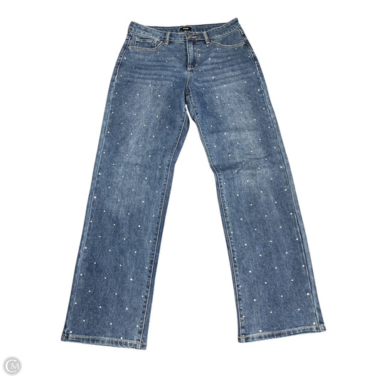 Jeans Straight By Express In Blue Denim, Size: 4