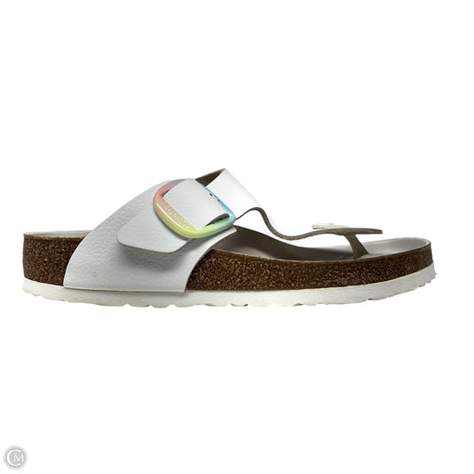 Sandals Flats By Birkenstock In White, Size: 7