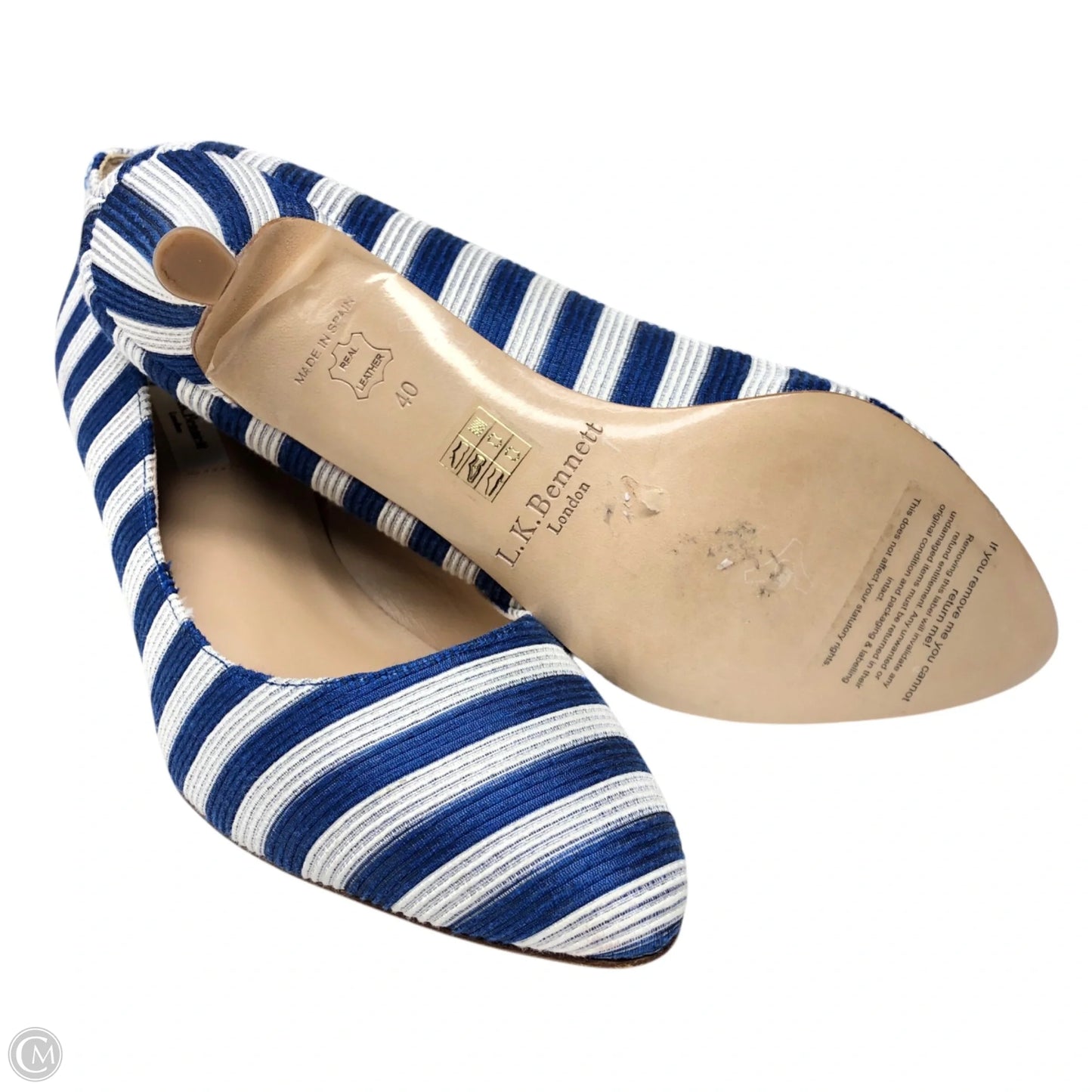 Shoes Heels Block By Lk Bennett In Blue & White, Size: 9.5