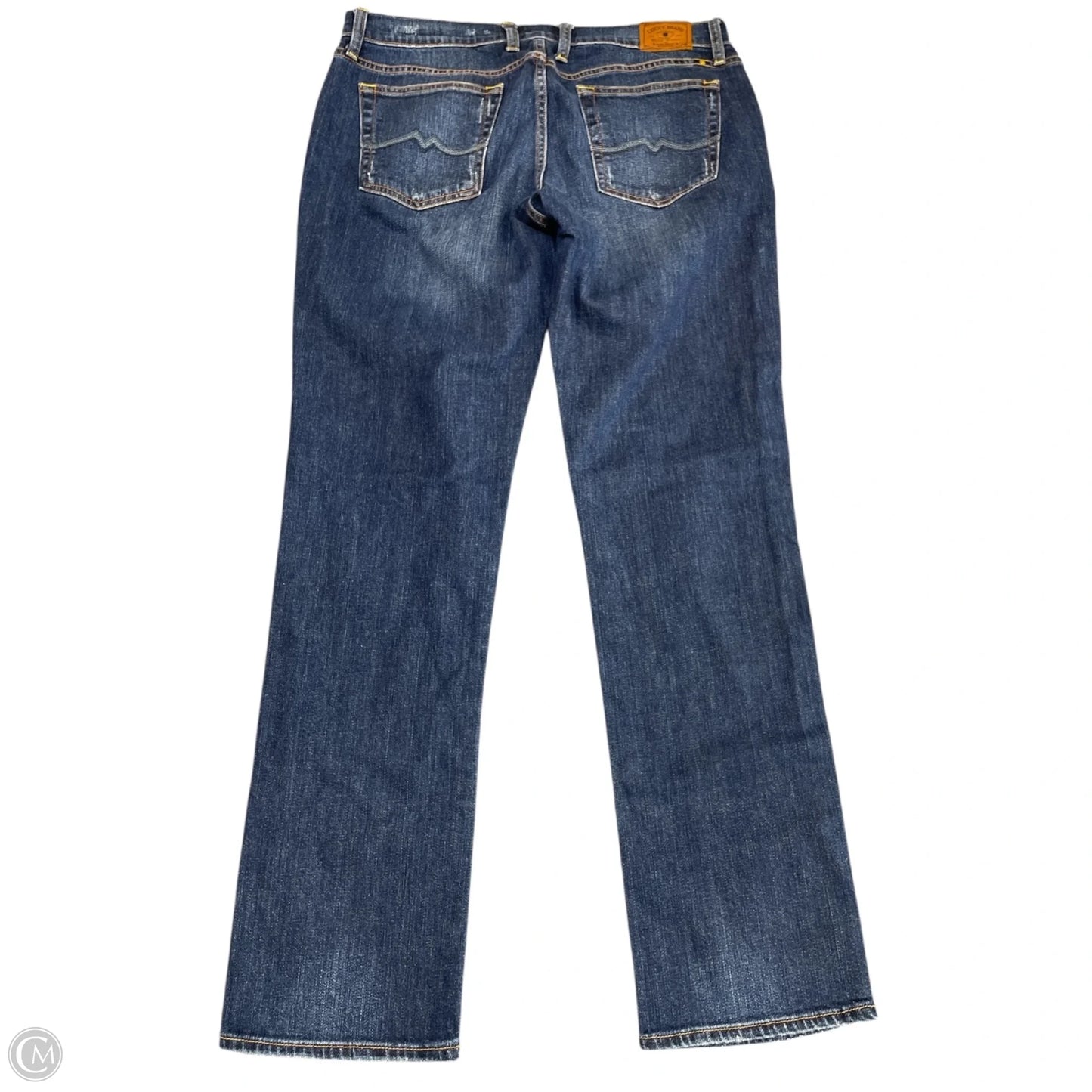 Jeans Straight By Lucky Brand In Blue Denim, Size: 12