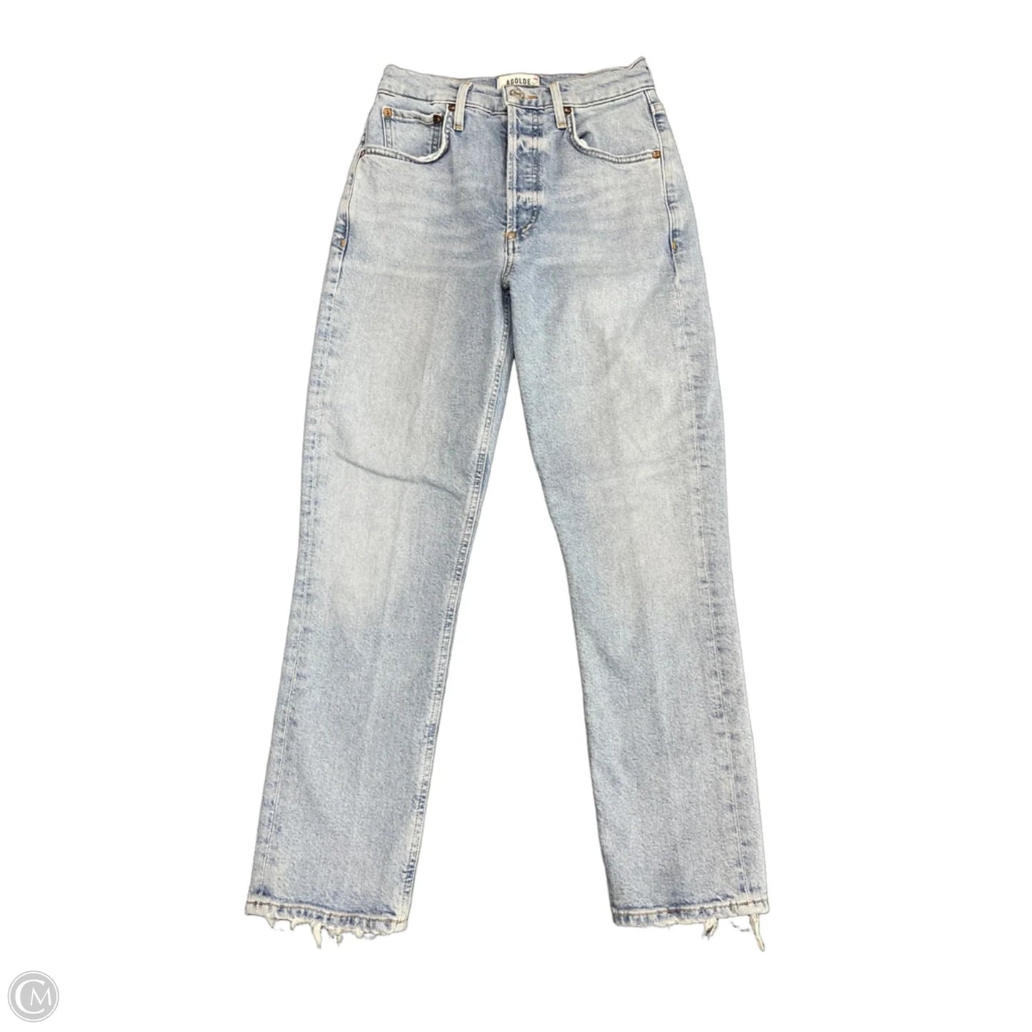 Jeans Straight By Agolde In Blue Denim, Size: 0