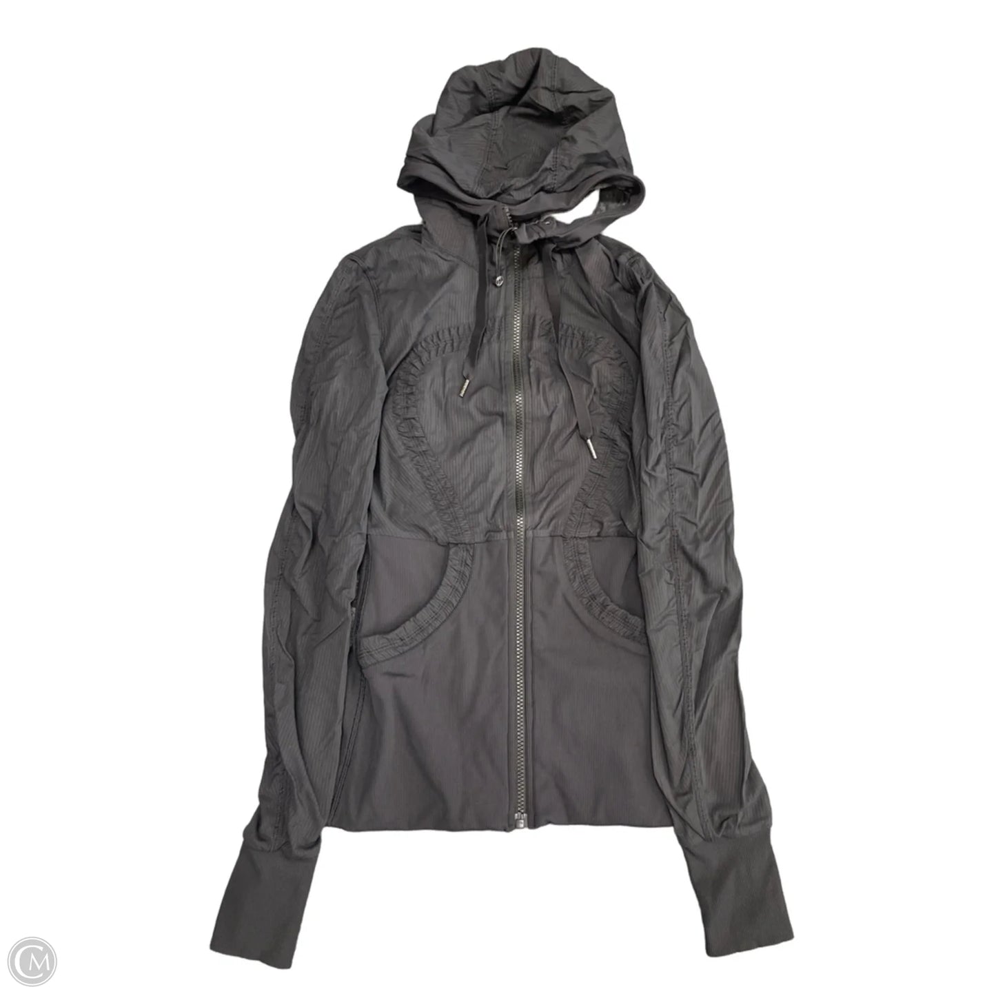 Athletic Jacket By Lululemon In Black & Grey, Size: 2